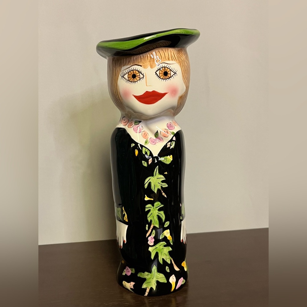 Bella Casa Susan Paley by Ganz Colorful Ceramic Figurine Vase Eccentric Artsy